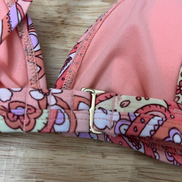 Wild Fable Women's Peach Paisley Print Bralette Bikini Top - Size XXS - NWT - Picture 8 of 10